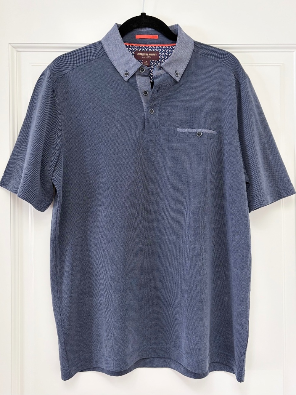 Johnston & Murphy Soft Modal/Polyester Short Sleeve Polo Shirt - M